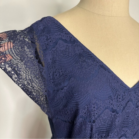 Fossil Penny Lace Cap Sleeve Dress Navy - Picture 13 of 15